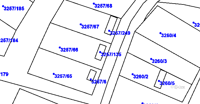 Parcela st. 3257/135 v KÚ Tachov, Katastrální mapa