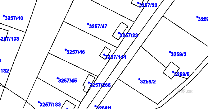 Parcela st. 3257/144 v KÚ Tachov, Katastrální mapa