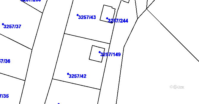 Parcela st. 3257/149 v KÚ Tachov, Katastrální mapa