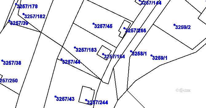 Parcela st. 3257/154 v KÚ Tachov, Katastrální mapa