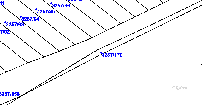 Parcela st. 3257/170 v KÚ Tachov, Katastrální mapa