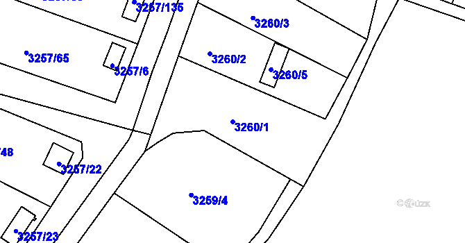 Parcela st. 3260/1 v KÚ Tachov, Katastrální mapa