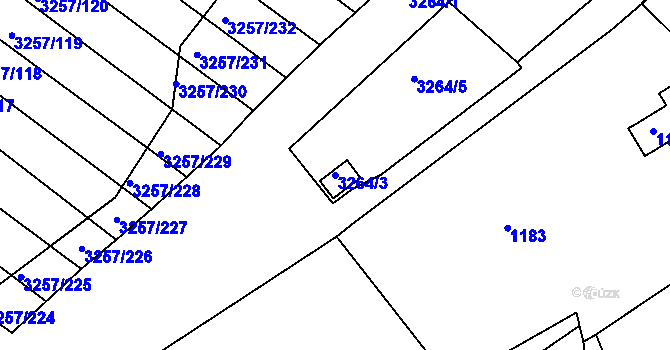Parcela st. 3264/3 v KÚ Tachov, Katastrální mapa