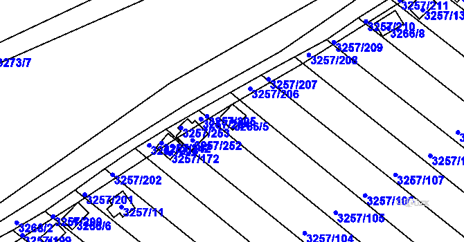 Parcela st. 3266/5 v KÚ Tachov, Katastrální mapa