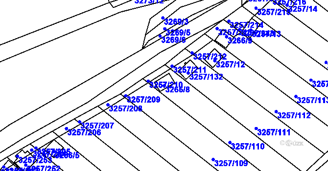 Parcela st. 3266/8 v KÚ Tachov, Katastrální mapa