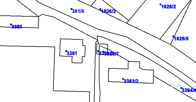 Parcela st. 3394/3 v KÚ Tachov, Katastrální mapa