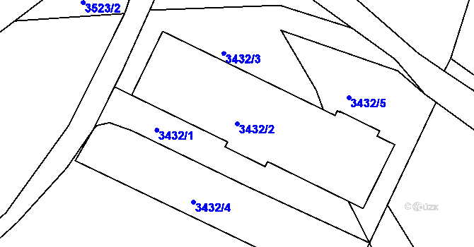 Parcela st. 3432/2 v KÚ Tachov, Katastrální mapa