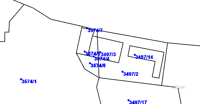 Parcela st. 3497/3 v KÚ Tachov, Katastrální mapa