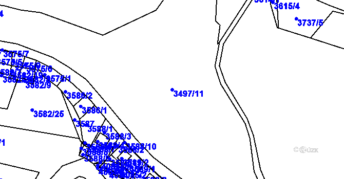 Parcela st. 3497/11 v KÚ Tachov, Katastrální mapa