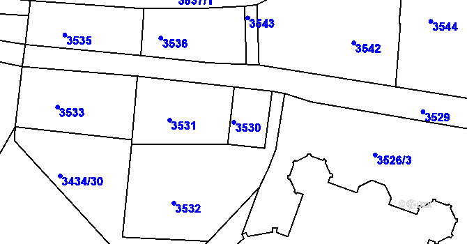 Parcela st. 3530 v KÚ Tachov, Katastrální mapa
