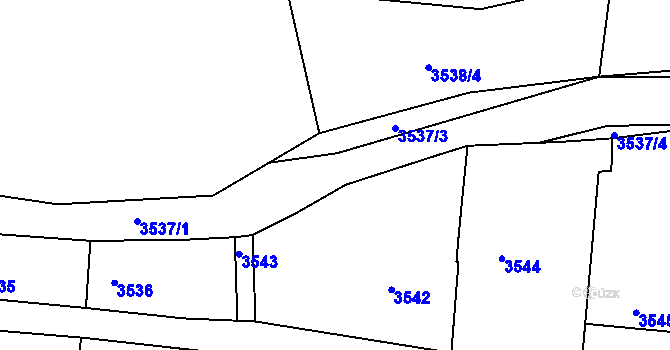 Parcela st. 3537 v KÚ Tachov, Katastrální mapa