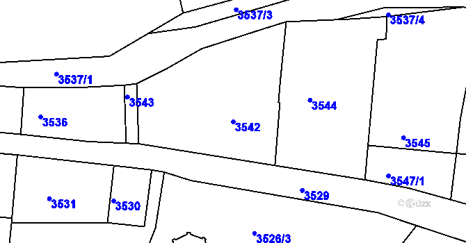 Parcela st. 3542 v KÚ Tachov, Katastrální mapa