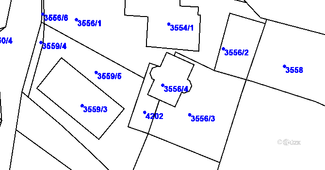 Parcela st. 3556/4 v KÚ Tachov, Katastrální mapa