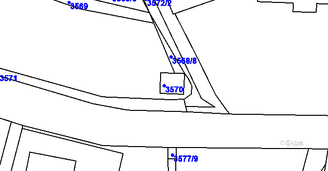 Parcela st. 3570 v KÚ Tachov, Katastrální mapa