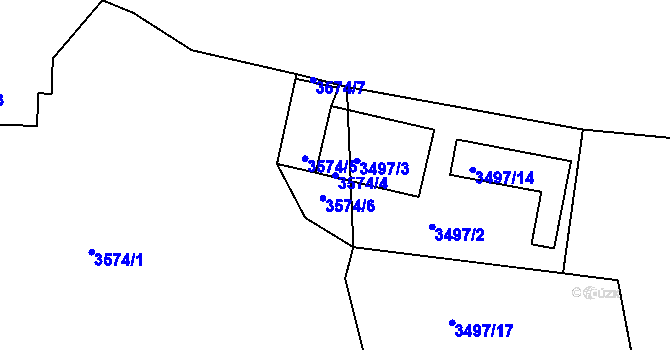 Parcela st. 3574/4 v KÚ Tachov, Katastrální mapa