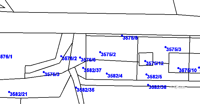 Parcela st. 3575/2 v KÚ Tachov, Katastrální mapa