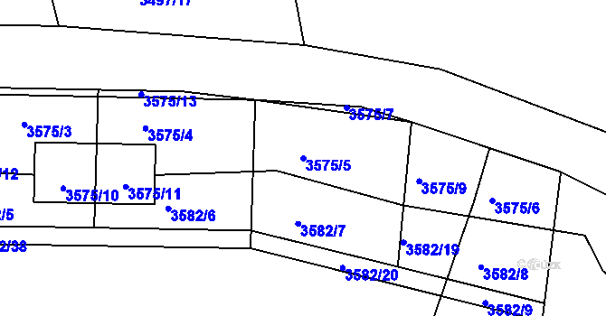 Parcela st. 3575/5 v KÚ Tachov, Katastrální mapa