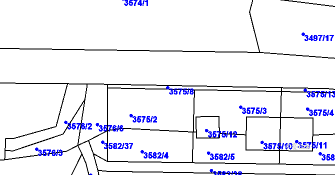 Parcela st. 3575/8 v KÚ Tachov, Katastrální mapa
