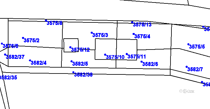 Parcela st. 3575/10 v KÚ Tachov, Katastrální mapa