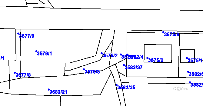 Parcela st. 3576/2 v KÚ Tachov, Katastrální mapa