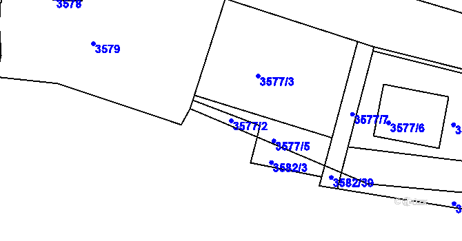 Parcela st. 3577/2 v KÚ Tachov, Katastrální mapa