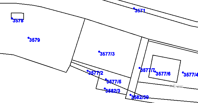 Parcela st. 3577/3 v KÚ Tachov, Katastrální mapa