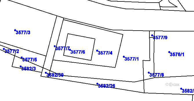 Parcela st. 3577/4 v KÚ Tachov, Katastrální mapa