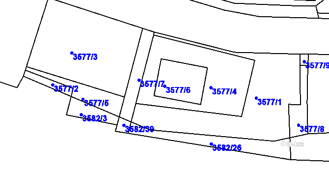 Parcela st. 3577/6 v KÚ Tachov, Katastrální mapa