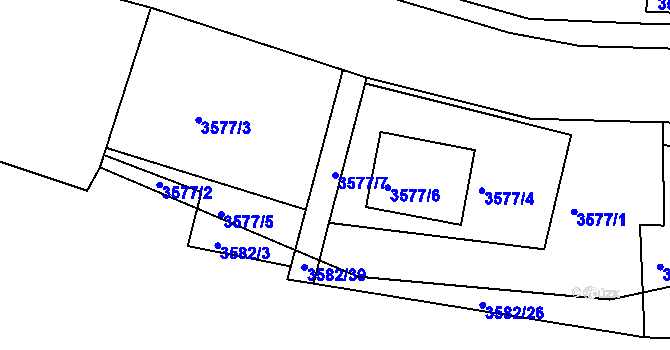 Parcela st. 3577/7 v KÚ Tachov, Katastrální mapa