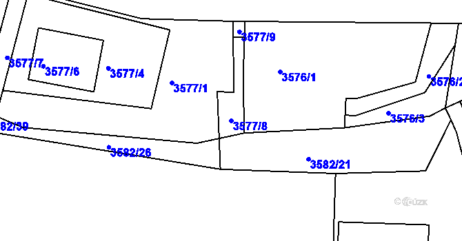 Parcela st. 3577/8 v KÚ Tachov, Katastrální mapa