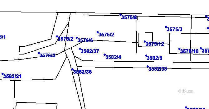 Parcela st. 3582/4 v KÚ Tachov, Katastrální mapa