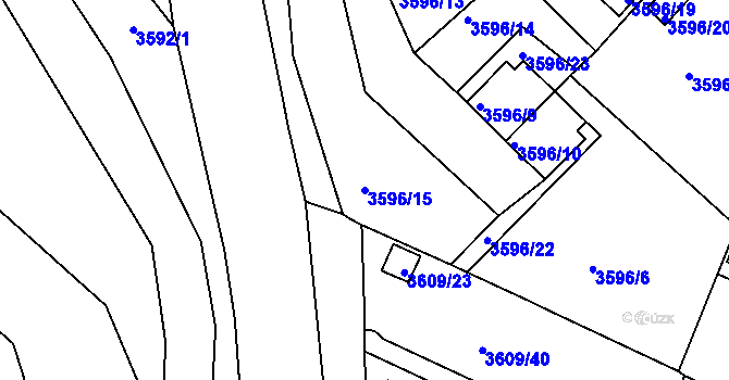 Parcela st. 3596/15 v KÚ Tachov, Katastrální mapa
