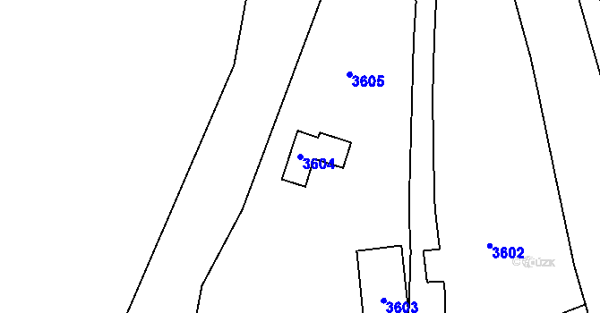 Parcela st. 3604 v KÚ Tachov, Katastrální mapa