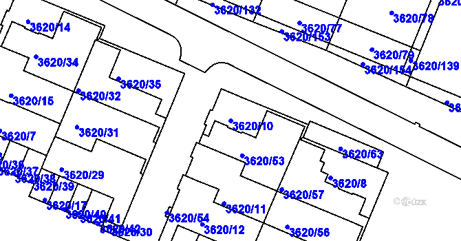 Parcela st. 3620/10 v KÚ Tachov, Katastrální mapa