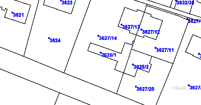 Parcela st. 3625/1 v KÚ Tachov, Katastrální mapa