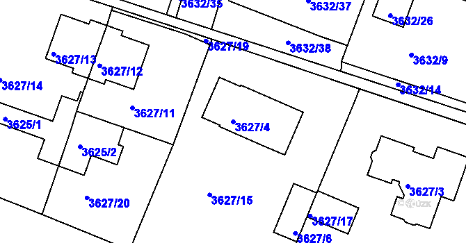 Parcela st. 3627/4 v KÚ Tachov, Katastrální mapa