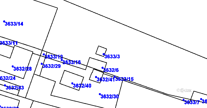 Parcela st. 3633/3 v KÚ Tachov, Katastrální mapa