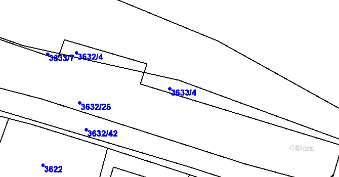 Parcela st. 3633/4 v KÚ Tachov, Katastrální mapa