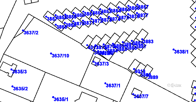 Parcela st. 3638/9 v KÚ Tachov, Katastrální mapa