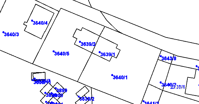 Parcela st. 3639/1 v KÚ Tachov, Katastrální mapa