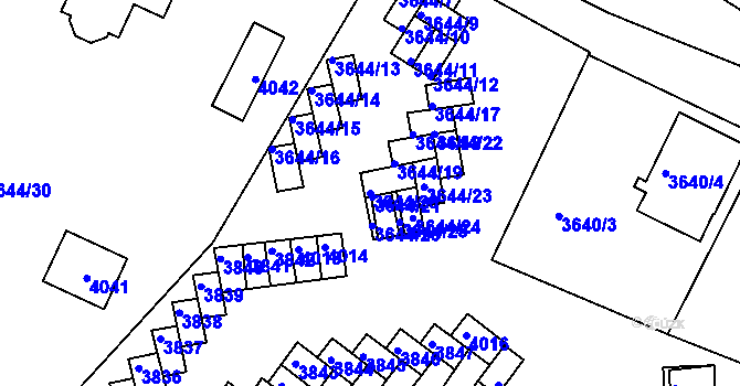 Parcela st. 3644/20 v KÚ Tachov, Katastrální mapa