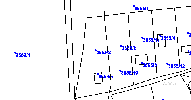 Parcela st. 3653/2 v KÚ Tachov, Katastrální mapa