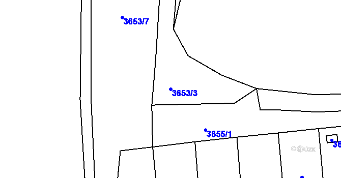 Parcela st. 3653/3 v KÚ Tachov, Katastrální mapa