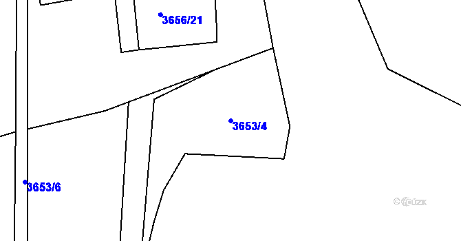 Parcela st. 3653/4 v KÚ Tachov, Katastrální mapa