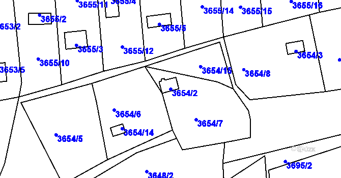 Parcela st. 3654/2 v KÚ Tachov, Katastrální mapa