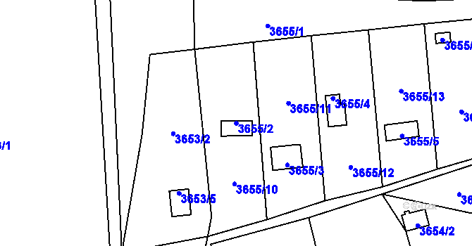Parcela st. 3655/2 v KÚ Tachov, Katastrální mapa