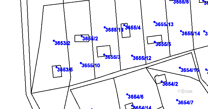 Parcela st. 3655/3 v KÚ Tachov, Katastrální mapa