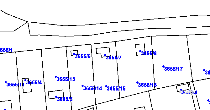 Parcela st. 3655/7 v KÚ Tachov, Katastrální mapa