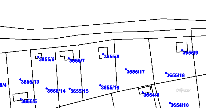 Parcela st. 3655/8 v KÚ Tachov, Katastrální mapa