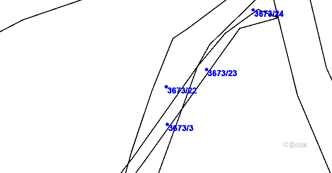 Parcela st. 3673/22 v KÚ Tachov, Katastrální mapa